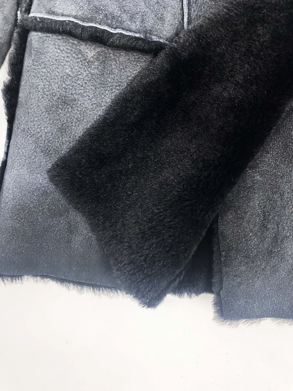 Versus Versace black shearling jacket — JAMES VELORIA